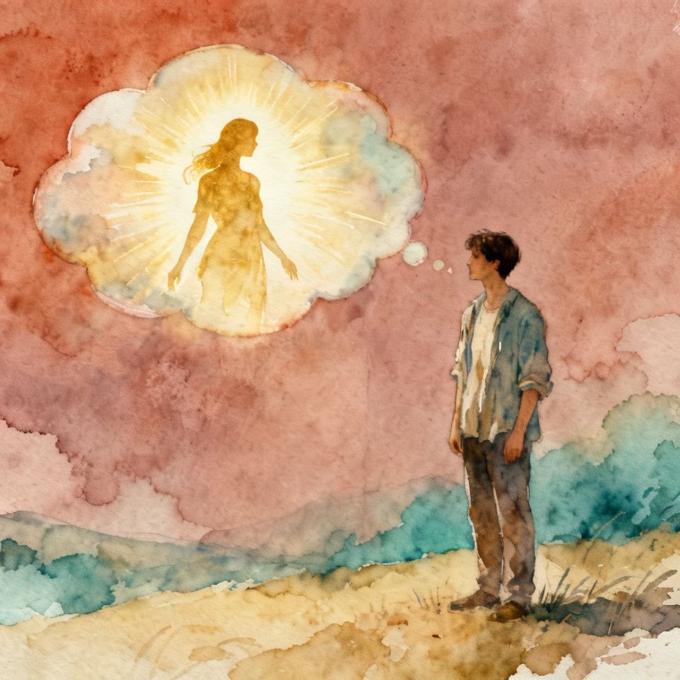 Fantasy version of a person contrasted with their real self